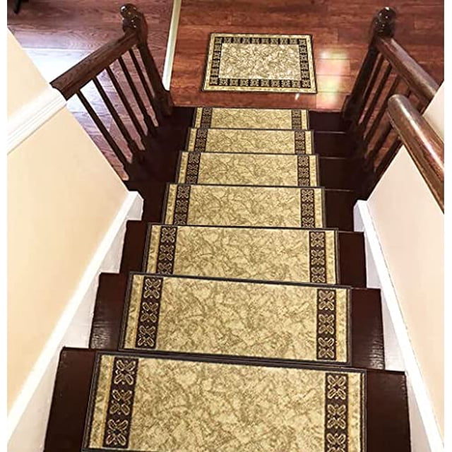 Gloria Tapis d'Escalier Antidérapant Emily Design Animal Antidérapant Résistant aux Taches, Tapis d'Escalier, Marches d'Escalier, Tapis pour Escaliers - (Ensemble de 7)