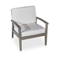 thumbnail image 2 of Accent Chair, Upholstered Armchair Deep Seat Eucalyptus Chair, Eucalyptus Wood Frame Reading Chair for Indoor Outdoor Patio Lawn & Garden, Driftwood Gray Finish+Cream Cushions, 2 of 5