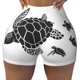 thumbnail image 2 of Balery Family Of Sea Turtles Pantalones cortos de entrenamiento estampados para mujer, sin costuras, ajustados, para gimnasio, yoga, correr, deportes, ejercicio activo, fitness.-Small, 2 of 8