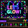 thumbnail image 2 of Telón de fondo fotográfico XJLANTTE Neon Let's Glow Party 1,8 x 1,2 m, 2 of 8