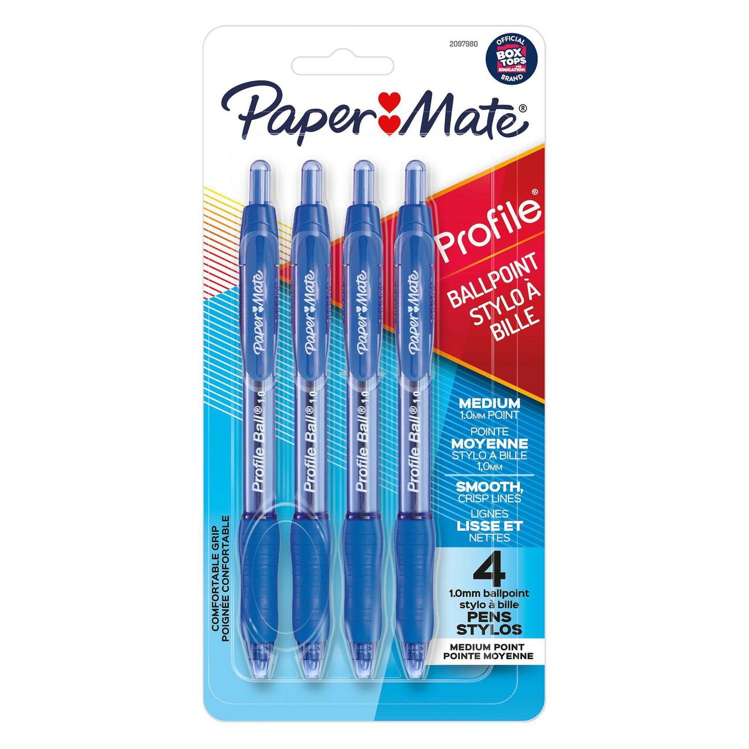 Paper Mate Profile Retractable Ballpoint Pens, Medium Point (1.0 mm), Blue