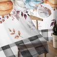 thumbnail image 5 of Fall Pumpkins Semi Sheer Curtains 96 Inch Length 2 Panels Set,Thanksgiving Leaves Vintage Check Farmhouse Sheer Kitchen Curtain Privacy Voile Window Curtain for Living Room Bedroom Rod Pocket Drapes, 5 of 7
