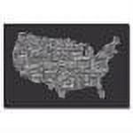 Trademark Art "US City Map V" Canvas Wall Art by Michael Tompsett