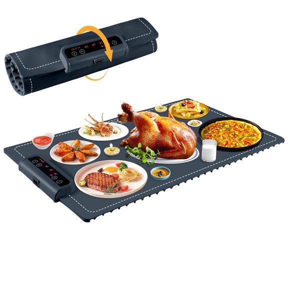 Food Warming Mat, YEEFO Electric Warming Tray Full Surface Heating to Keep Food Warm or Thawing, Versatile Food Warmer with 3 Temperature Setting for Parties Buffets Gatherings Holidays Daily Use