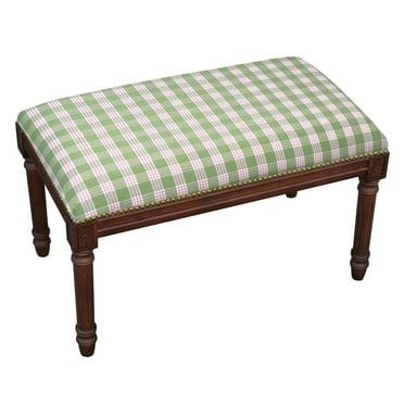 123 Creations Green and Pink Plaid Bench
