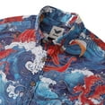 thumbnail image 2 of YIUME Viking Hawaiian Shirt For Men Dragon-Hunting Button-down Short Sleeve Cotton Beach Shirt, 2 of 8