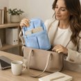 thumbnail image 4 of Multi Pocket Backpack Insert Organizer Lightweight Shoulder Bag Divider Light Blue Tone, 4 of 6