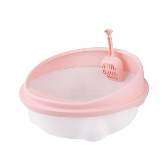 Elainilye Open-Style Pet Litter Box Detachable and Semi-Enclosed for Cats with Included Scoop Anti-Splash Design