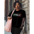 thumbnail image 3 of Women's T-Shirt MILANO ITALY Modern Art Short Sleeve Casual Tee Classic Crew Neck T Shirt for Women Black, 4XL, 3 of 7