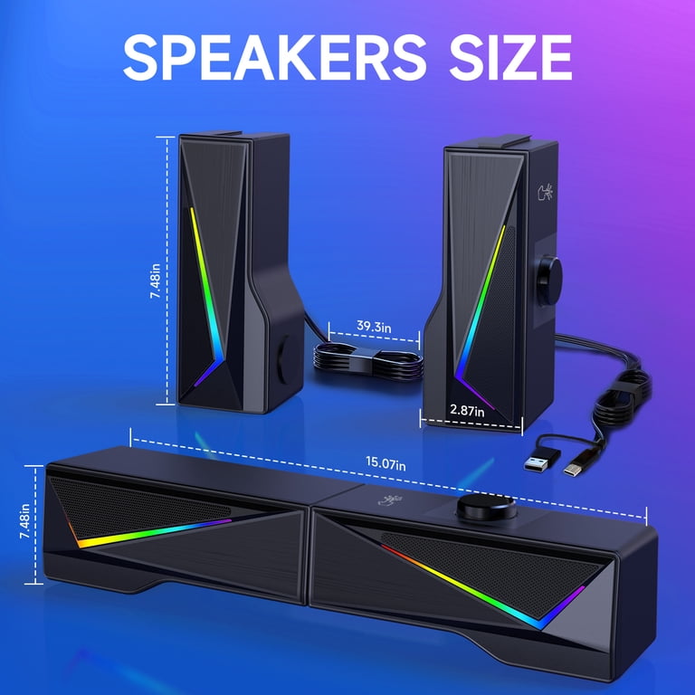 Ayedloe USB Computer Speakers with LED Lighting photo 8