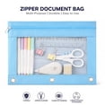 thumbnail image 6 of 3 Ring Binder Pencil Pouch - Large Clear Window Pen Case with Grommets, Waterproof Diamond-Weave Fabric, Heavy Duty Metal Zipper, 6 of 6