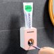 thumbnail image 4 of leyfeng Pasta de dientes automática para colgar en la pared, sin perforación, pasta de dientes, estante para cepillos de dientes, estante para pasta de dientes, artefacto para apretar perezoso, rosa, 4 of 8