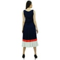 thumbnail image 3 of Bimba Womens Mid-Calf Length Summer Shift Dress Plain Ruffled Bottom With Fabric Belt, 3 of 4