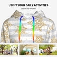 thumbnail image 4 of Lsque Gold Snowflake Pattern Casual Women's Hoodie,Hooded Sweatshirt with Kangaroo Pocket,Pullover Hoodie with Eye-catching Drawstrings-X-Large, 4 of 7