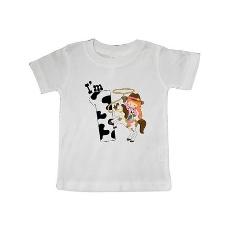 

Inktastic I m One-cowgirl riding horse birthday Gift Baby Girl T-Shirt