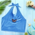 thumbnail image 2 of Women's Camisole Tank Top Print Lace Up Crop Top Backless Summer Top, 2 of 4