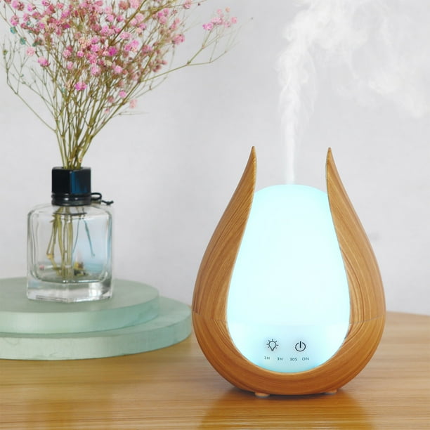 Difusor de aceites esenciales de aromaterapia de 200 ml y humidificador de vapor frío para habitaciones grandes | Luces LED de 7 colores, temporizador, apagado automático y funcionamiento