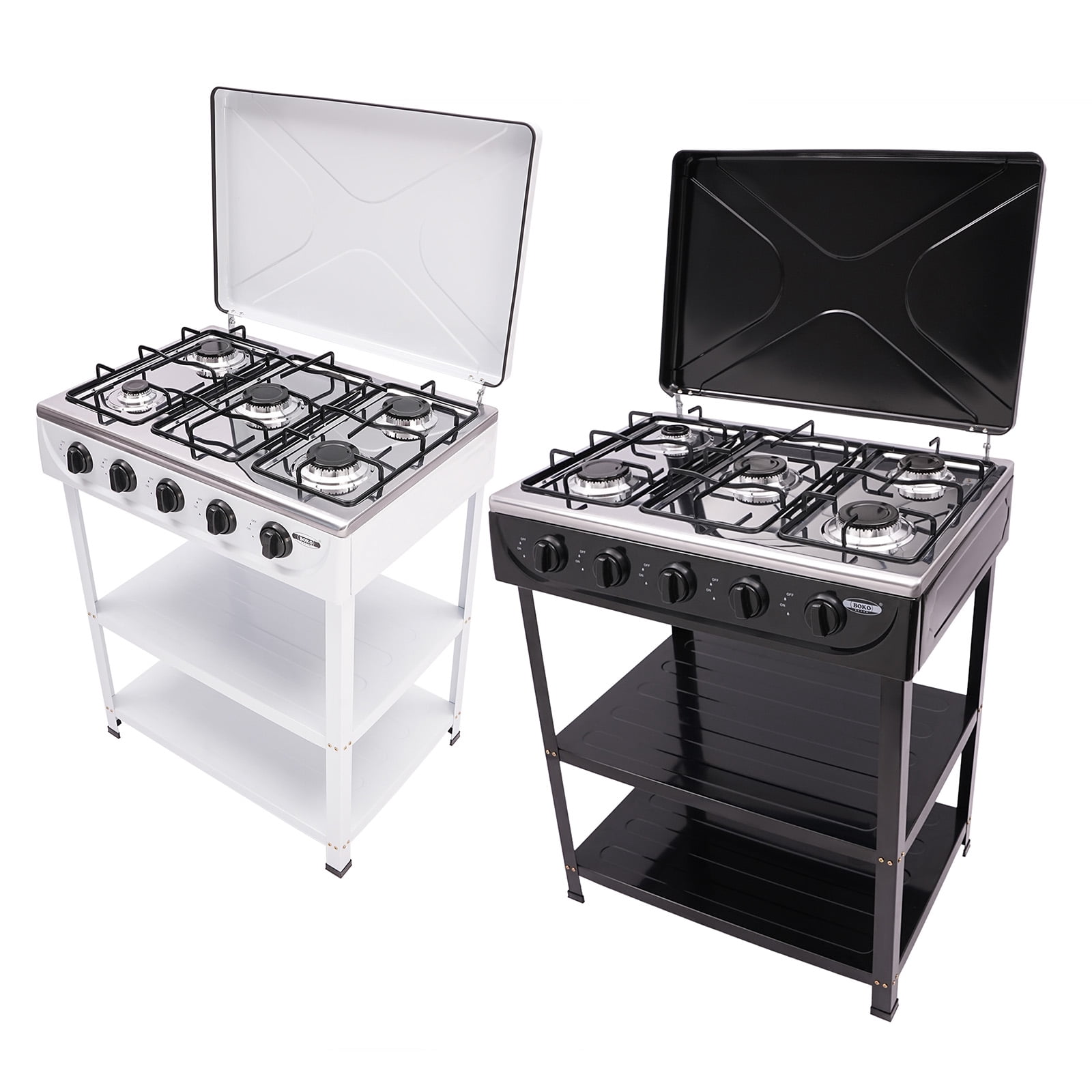 Dwellnix 5 Burner Gas Stove, Heavy-Duty Iron & Aluminum Construction, Freestanding Natural Gas Stove for Outdoor Cooking & Emergency Preparedness