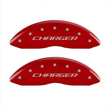 MGP Caliper Covers  Charger Red Caliper Covers - Engraved Front & Rear - Set of 4