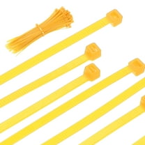Uxcell 8 Inch Cable Zip Ties Self-Locking Nylon Wire Ties Heavy Duty Zip Tie with 50 LBS Tensile Strength (0.2"W) Yellow, 100 Pcs