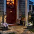 thumbnail image 5 of C Cattleya 1-Light Black Solar Outdoor Post Light with Planter and Crackle Glass, 5 of 9