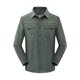 thumbnail image 1 of Blusa y camisa de manga larga con cuello vuelto para hombre, estilo casual, color liso, bolsillos cargo, botones y cremallera, blusa de manga larga con cuello vuelto, blusa de poliéster para hombre, 1 of 3