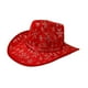 thumbnail image 4 of Sombrero de vaquero occidental navideño, sombrero de vaquera para fiesta, cosplay, actuación en el escenario. Copos de nieve blancos, 4 of 9