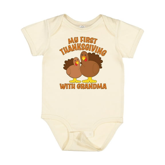 Inktastic My First Thanksgiving with Grandma Boys or Girls Baby Bodysuit