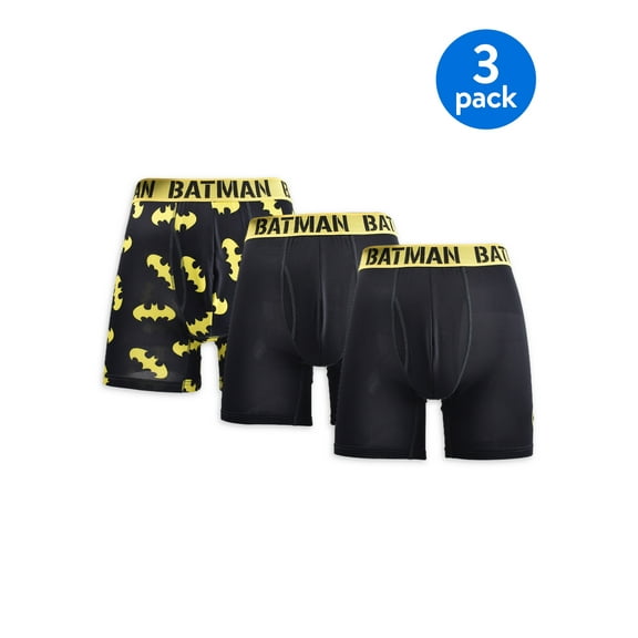 DC, Adult Mens, 3-Pack Batman Boxer Briefs, Sizes S-XL