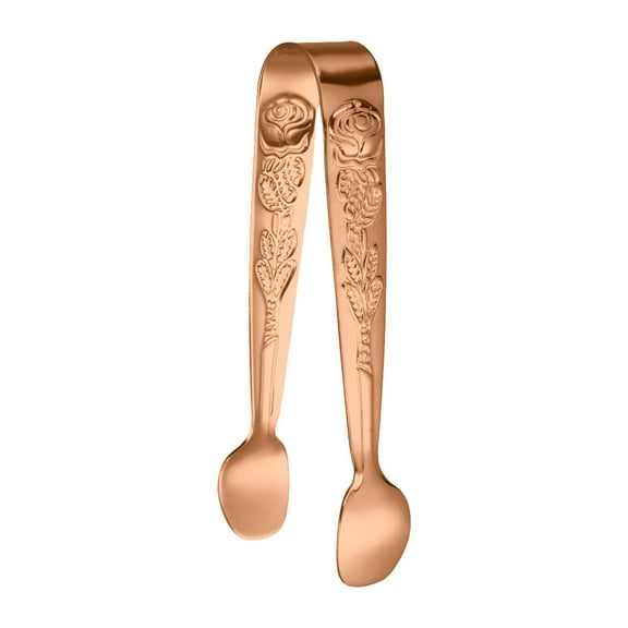 Mini 4 Inch Food Tongs, Small Rose Gold Tweezer for Candy, Ice, Salad, Serving, Kitchen Gadget, Precision Grip - C