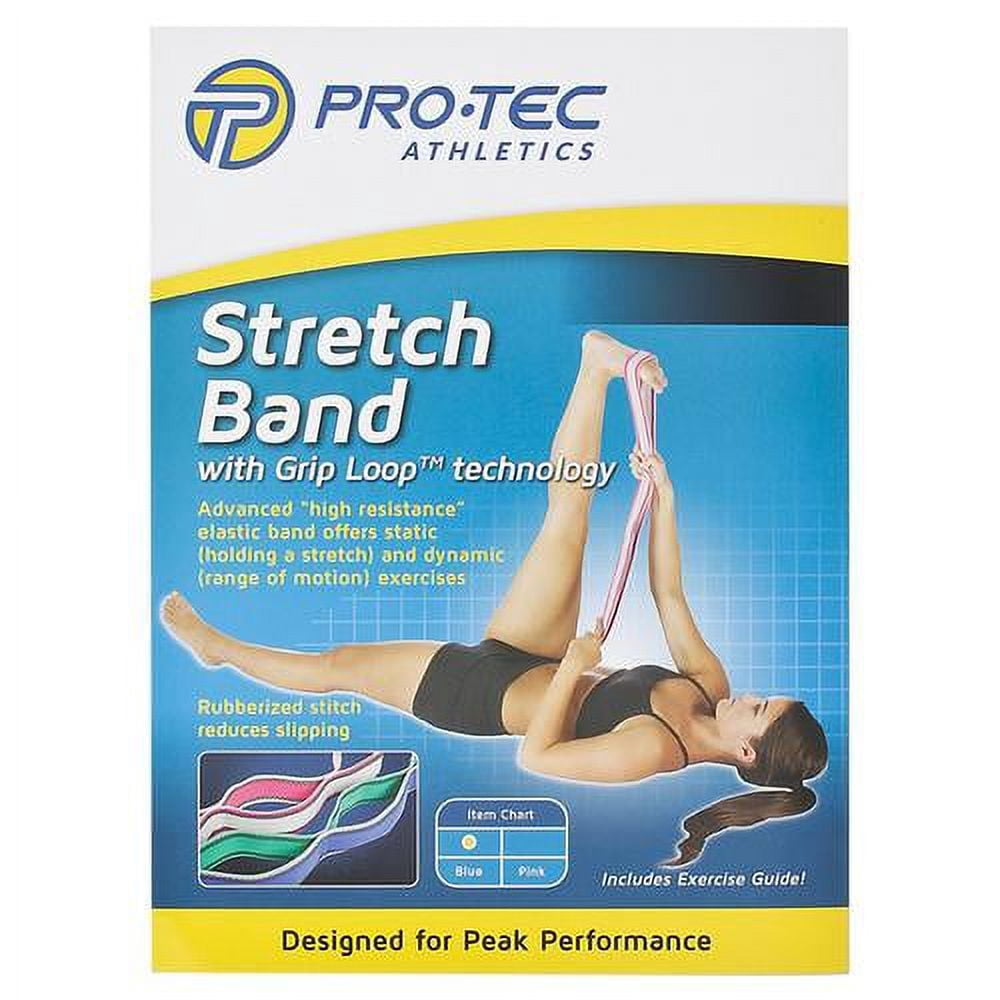 Pro-Tec Athletics Stretch Band with Dynamic Strengthening Exercises, Blue