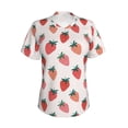 thumbnail image 5 of Zufioo Hand Drawn Strawberry Print Women's Classic V-neck T-shirt, V-neck Short-sleeved Tops Home Wear, Suitable for Daily Life, Work, Outdoors-XX-Large, 5 of 8