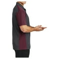 thumbnail image 3 of Mens Colorblock Micropique Sport-Wick Polyester Polo Iron Grey/ Maroon X-Large, 3 of 8