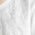 thumbnail image 3 of Ounisa Womens Short Sleeve T Shirts V Neck Cotton Linen Embroidery Retro Loose Fit Floral Stitch Versatile Spring Summer Tops M-4XL, 3 of 5