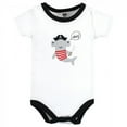 thumbnail image 3 of Hudson Baby Infant Boy Cotton Bodysuit, Shorts and Shoe Set, Pirate Shark, 9-12 Months, 3 of 5