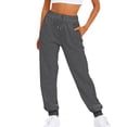 thumbnail image 1 of MAWCLOS Pantalon de Course pour Femmes avec Poches Taille Haute Gris Foncé 3TG, 1 of 3
