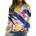 thumbnail image 4 of Bibifish Womens Sweatshirts Colorful Printed Crewneck Long Sleeve Sweatshirts Streetwear Daily Casual Loose Fit Comfortable Pullover Tops, 4 of 5