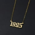 thumbnail image 4 of Collar con colgante de número de año de nacimiento, collar de acero inoxidable con número de oro y cumpleaños, joyería de cadena para mujer y niña Xemadio LRWJ198-9, 4 of 6