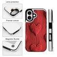 thumbnail image 6 of Compatible with iPhone 11 12 13 mini 14 15 16 Pro Max Plus Wallet Case with Card Holder, PU Leather Kickstand Card Slots Case ( Knitted Red Heart Pattern, iPhone 16 Pro Max), 6 of 7
