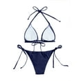 thumbnail image 7 of Swimwear Thong Bikini Set Sexy New Navy Blue Swimsuits Woman Sexy Bathing Suits Bikinis Triangle Bandage Female Beachwear, 7 of 7