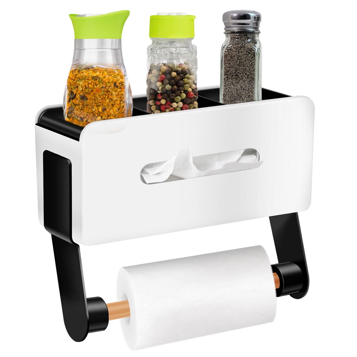 Fridge Organizer with Paper Towel Holder Box 3 Tier