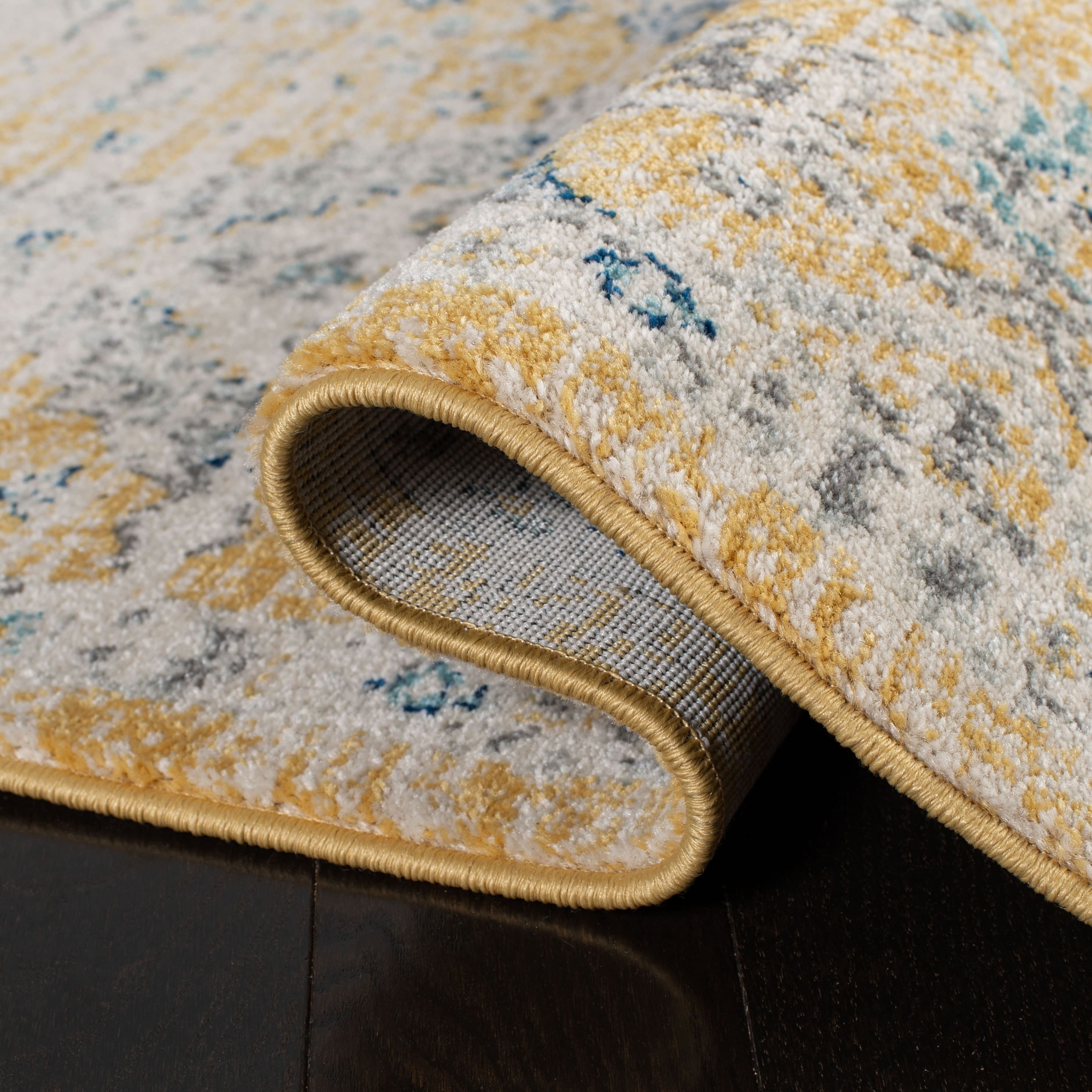 SAFAVIEH Evoke Stamen Bordered Area Rug, Gold/Ivory, 4' x 6'