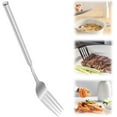 thumbnail image 2 of Extra Long Extendable Fork for BBQ and Dining - Expandable Stainless Steel Utensil for Grilling, Picnics, and Practical Joke Novelty Gadget(white,1 PC), 2 of 5