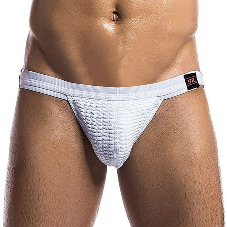 

FZM Mens 3.2cm Strap Waistband Athletic Supporter T-back Thong Underwear