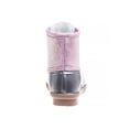thumbnail image 3 of Josmo Girls Water Resistant Lace Up Duck Rain Boots, Silver Pink, Size: 13, 3 of 5