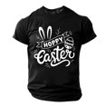 thumbnail image 4 of Camisa Casual de Cuello de la Tripulación de la Impresión de Pascua de Manga Corta de Verano Top Ligero de Poliéster para los Hombres, Camiseta de Manga Corta para el Uso Diario de Primavera Verano, 4 of 9