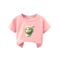 thumbnail image 2 of Girls Cute Clothes Short Sleeve Crew Neck T Shirts Cotton Casual Summer Graphic Basic Tshirts (9 Years, Pink), 2 of 3