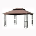 thumbnail image 3 of 13x10 Outdoor Patio Gazebo Canopy Tent With Ventilated Double Roof And Mosquito net(Detachable Mesh Screen On All Sides),Suitable for Lawn, Garden, Backyard and Deck,Brown Top, 3 of 14