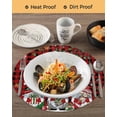 thumbnail image 3 of 13 Inch Round Placemats Set of 6, Red Plaid Gnomes Christmas Non Slip Heat Insulation PP Table Mats, Xmas Balls Tree Snowflake Washable Place Mats for Kitchen Dining Party Table Decor, 3 of 7
