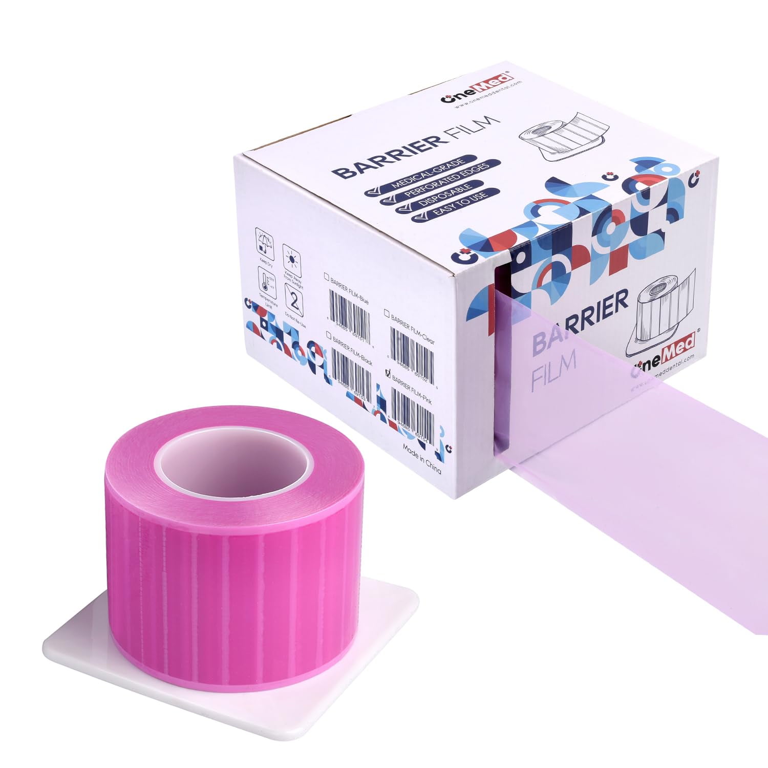 OneMed Dental Barrier Film Roll 4" x 6" Disposable Dental Barrier Tape 1200 Sheets/Roll 1 Roll